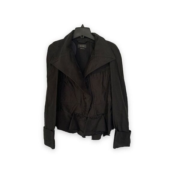 Isabel Marant Black Ruffle Jacket, Shoulder Pads, NWOT - Picture 6 of 8